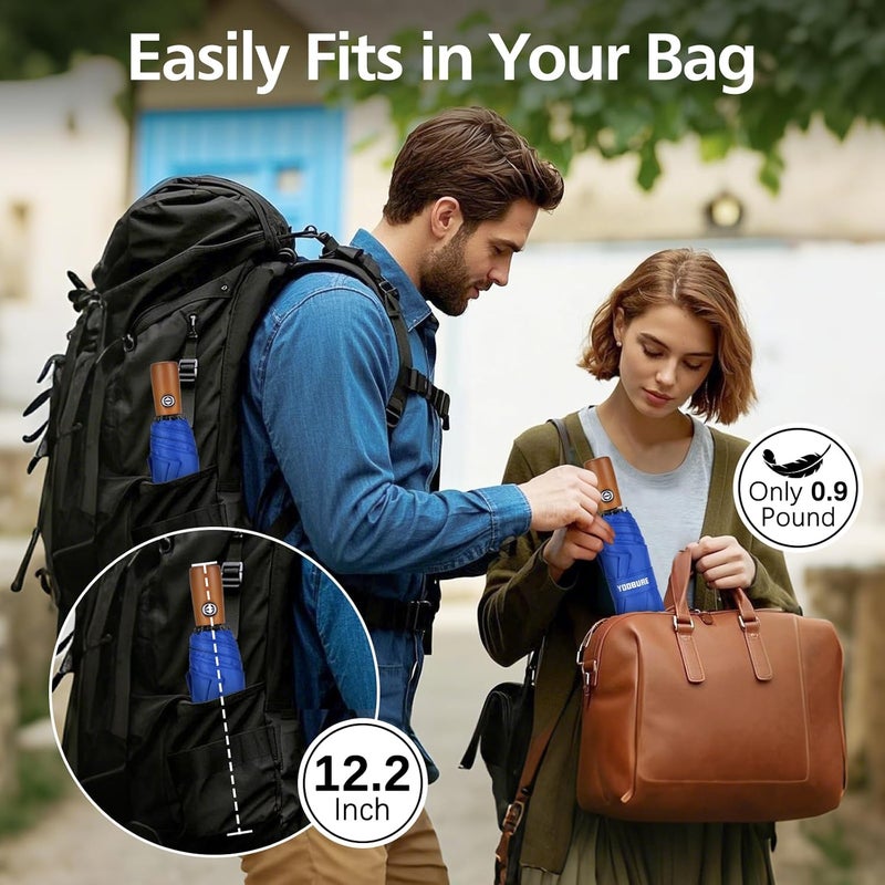Yoobure Windproof Travel Umbrella - Automatic Umbrellas for Rain, Compact Folding Umbrella with UV Protection, Lightweight Portable Design for Backpack/Walking/Car, Sun & Storm Ready - Image 4